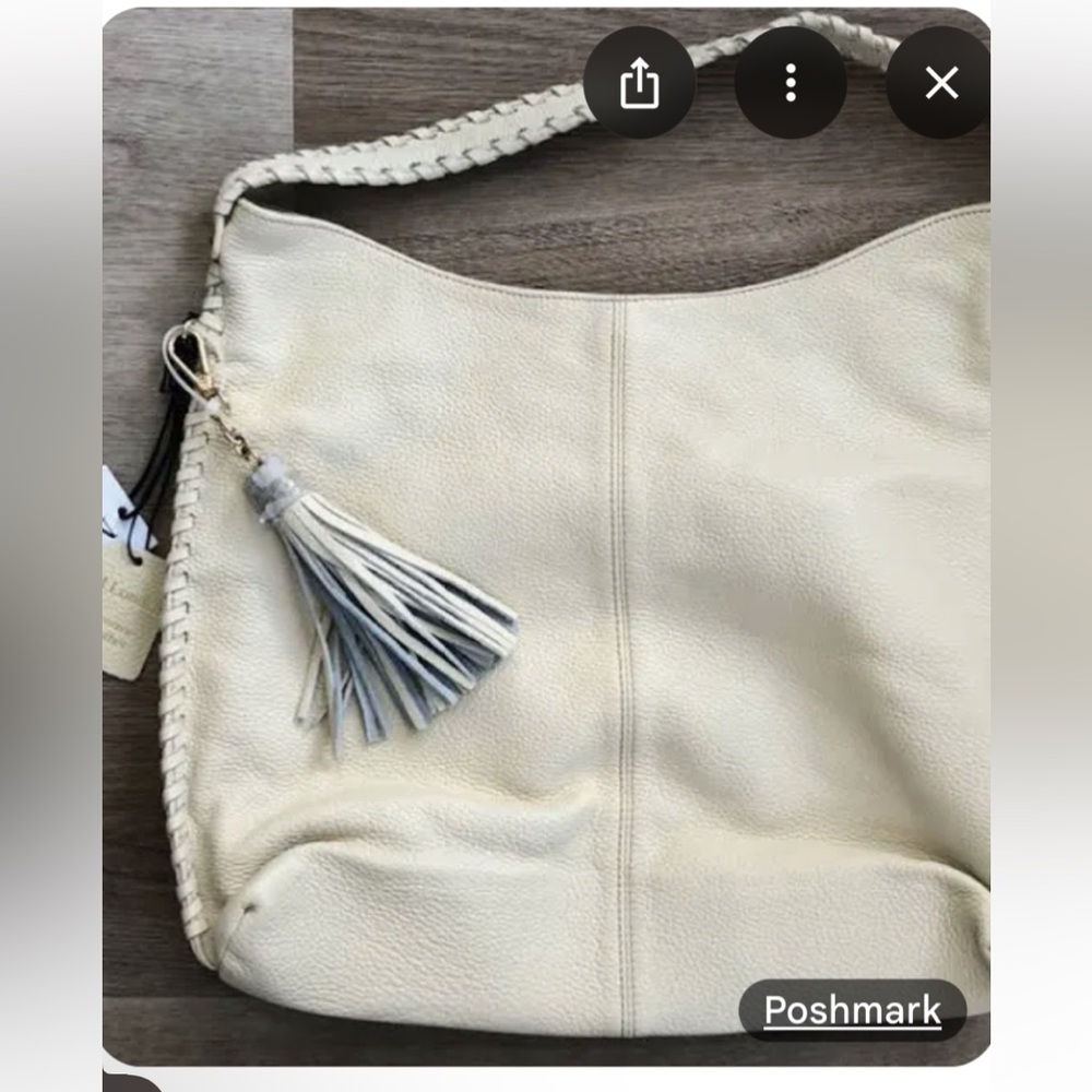Chic Cream Hobo Bag with Tassel